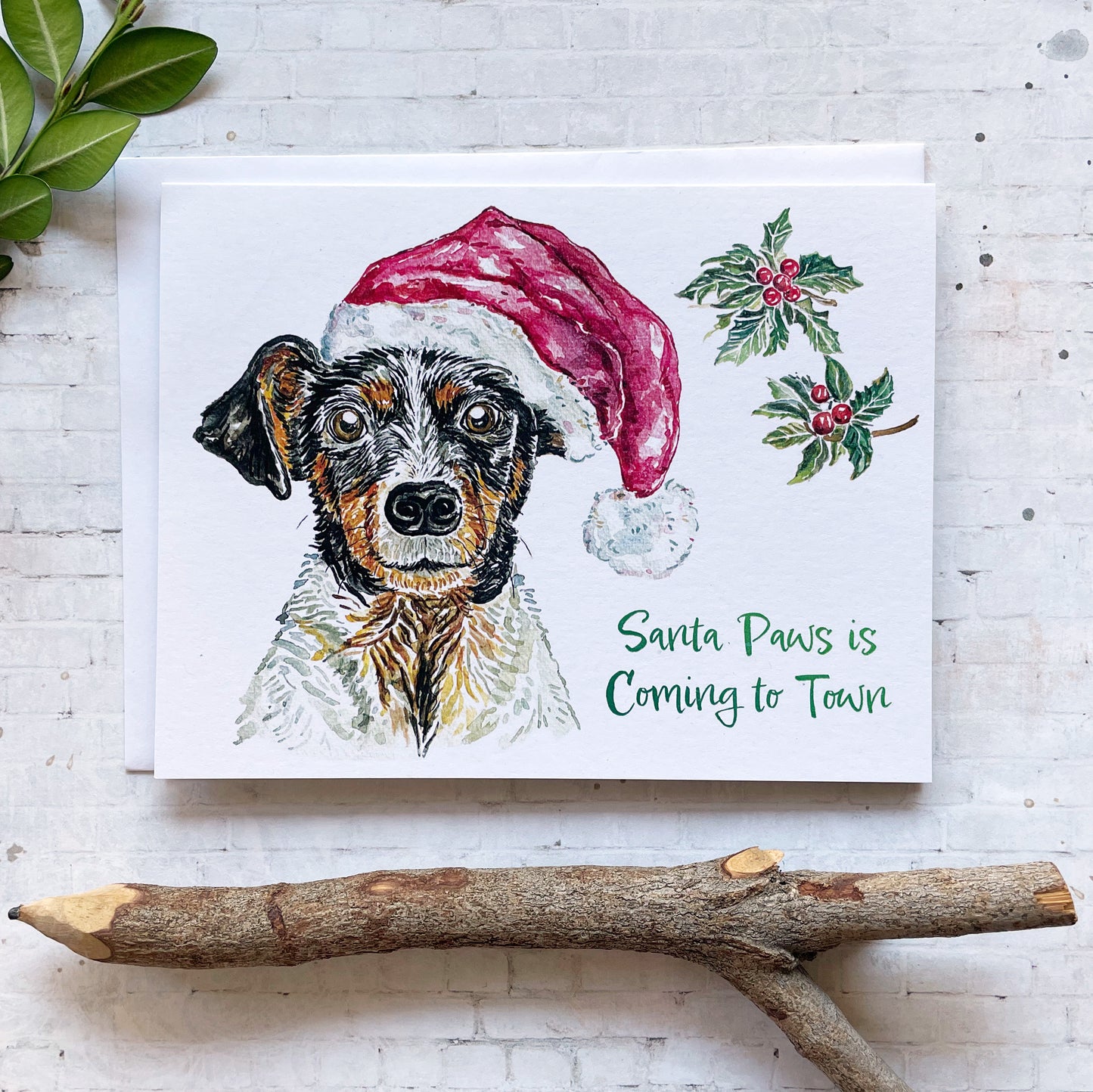 Santa Paws Is Coming To Town Christmas Card