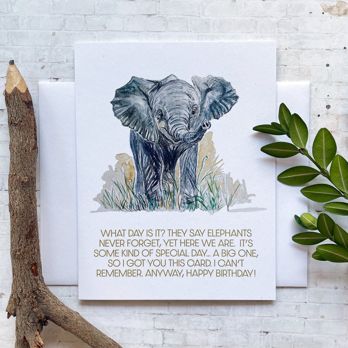 Forgetful Elephant Birthday Card