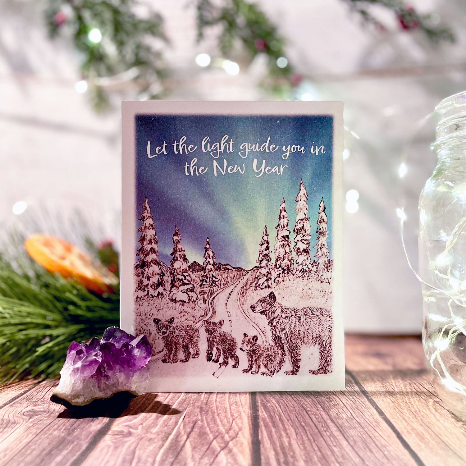 Christmas and holiday cards with teddy bears, llamas, santa dogs - all hand-drawn