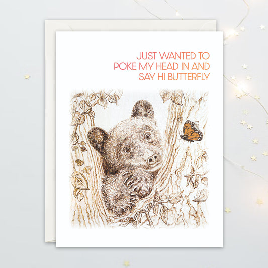 Just Checking In Bear Card