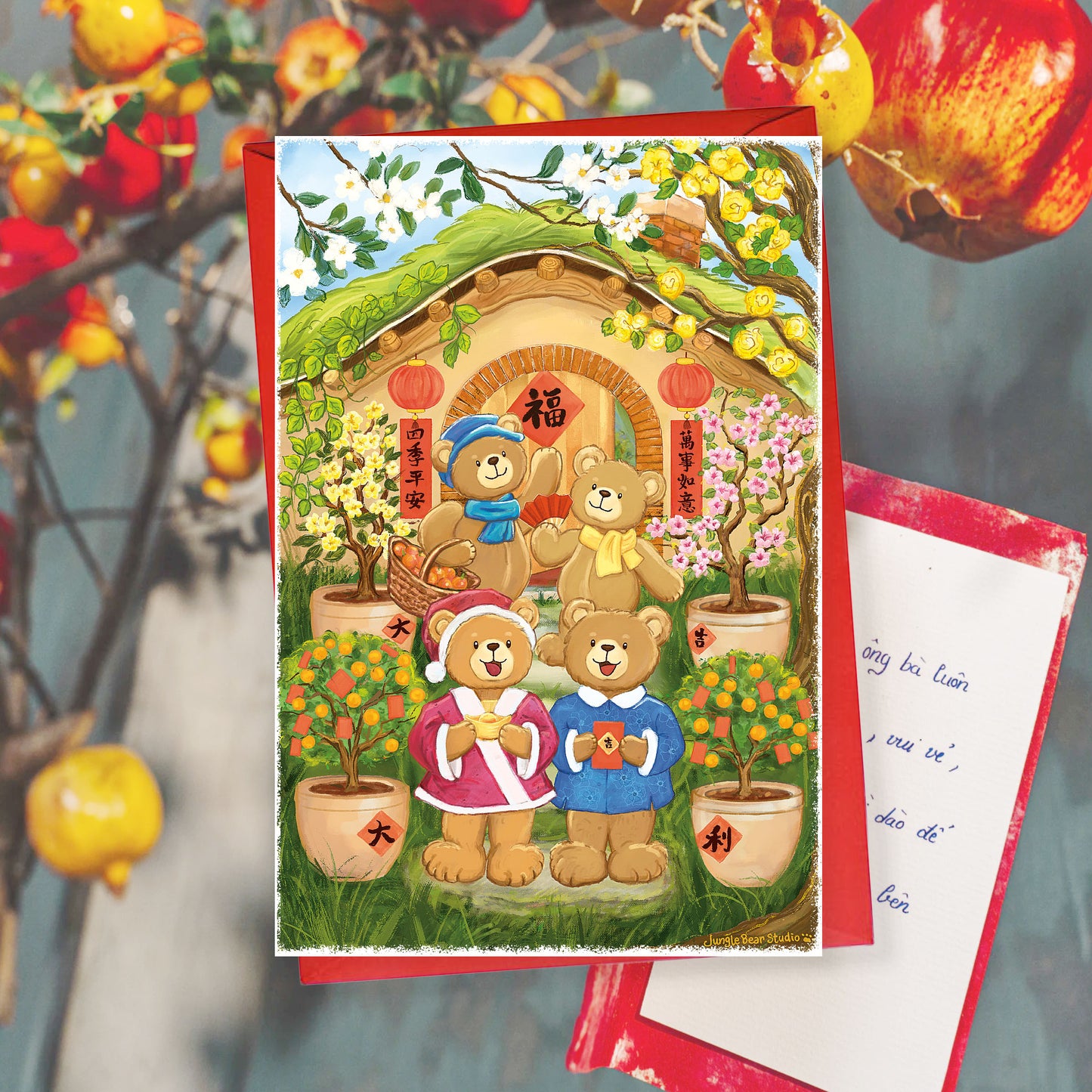 Lunar New Year Bears - Spring Festival Card