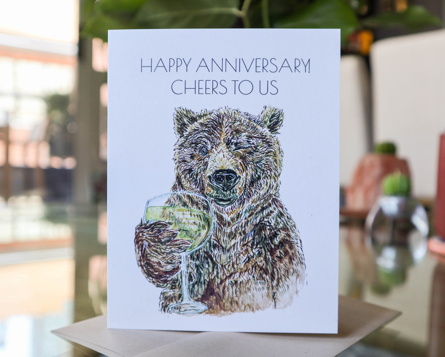 Cheers To Us - Anniversary Bear Card